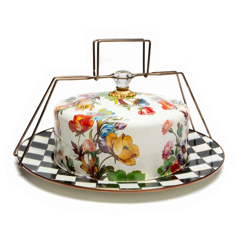 Mackenzie-Childs Flower Market Cake Carrier in White