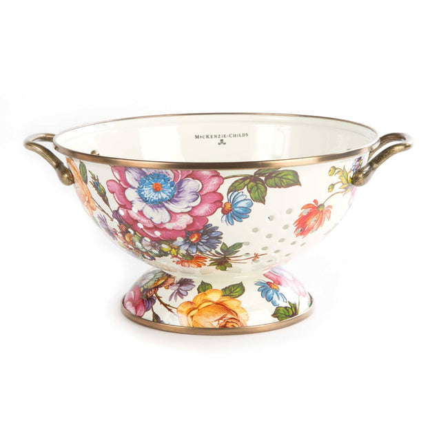 Mackenzie-Childs Flower Market Large Colander, White