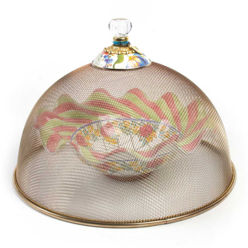 Mackenzie-Childs Flower Market Large Mesh Dome covering a bowl