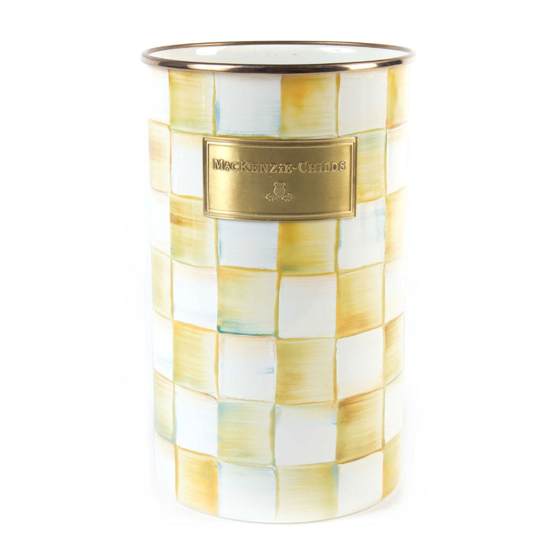 Mackenzie-Childs Parchment Check Enamel Utensil Holder