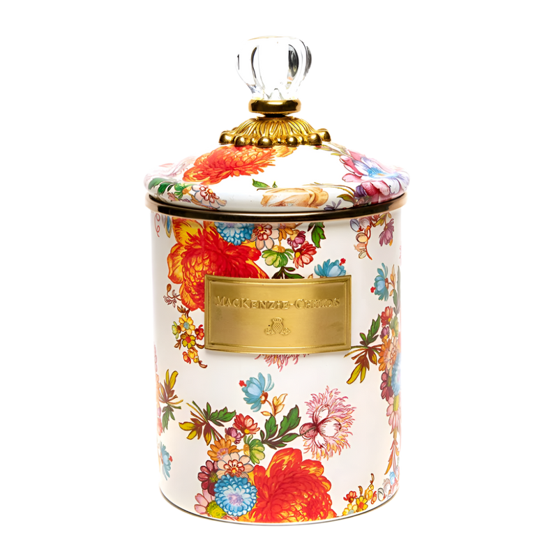 Mackenzie-Childs Flower Market White Medium Canister