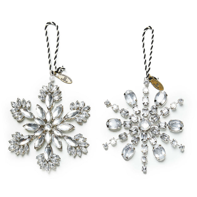 Mackenzie-Childs Crystal Palace Snowflake Ornaments, Set Of 2
