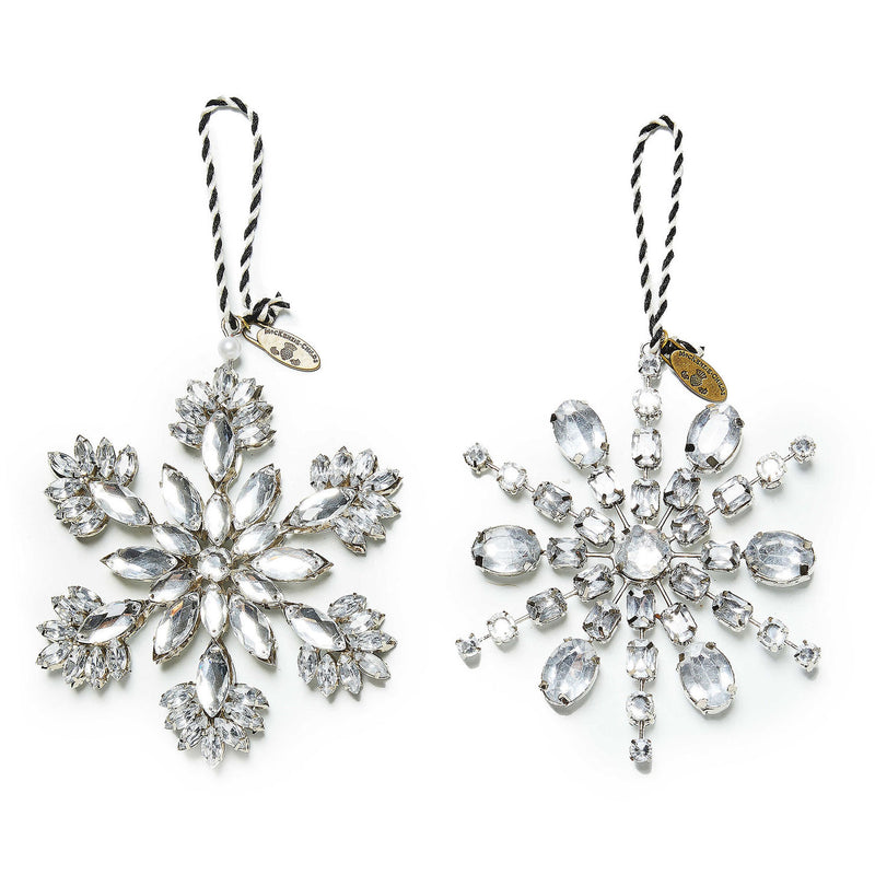Mackenzie-Childs Crystal Palace Snowflake Ornaments, Set Of 2