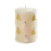 Mackenzie-Childs Christmas Tree Pillar 4" Candle, Gold and Pearl