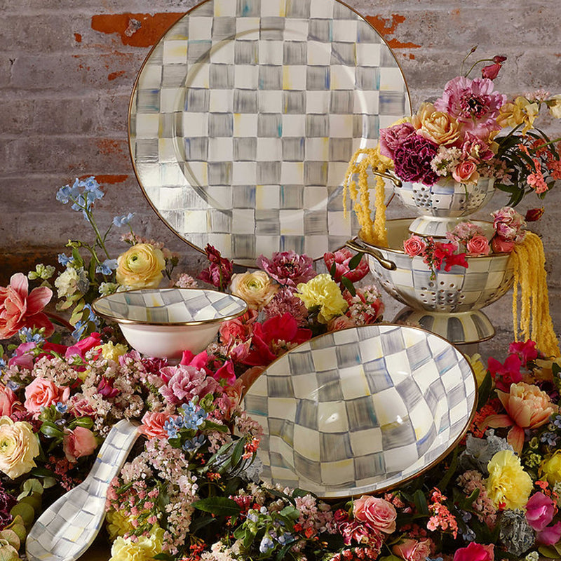 Mackenzie-Childs Sterling Check Enamel Breakfast Bowl