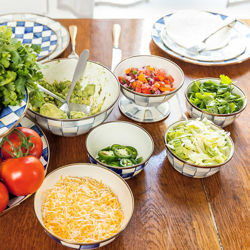 Mackenzie-Childs Sterling Check Enamel Ice Cream Dish