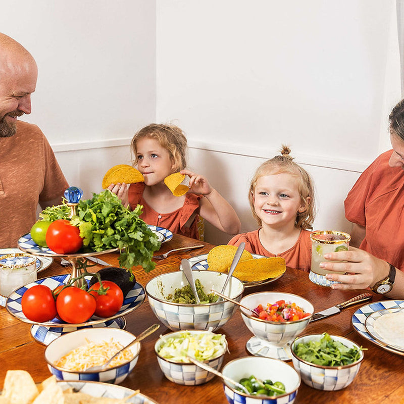 Mackenzie-Childs Sterling Check Enamel Ice Cream Dish