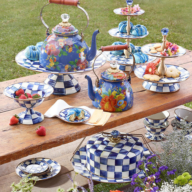 Mackenzie-Childs Royal Check Cake Carrier