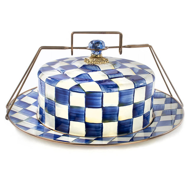 Mackenzie-Childs Royal Check Cake Carrier