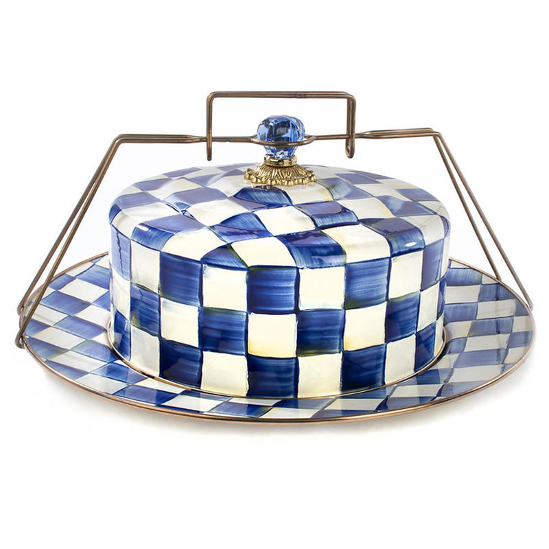 Mackenzie-Childs Royal Check Cake Carrier