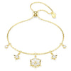 Swarovski Magic bracelet, Mixed cuts, Snowflake, White, 18K gold finish