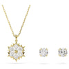 Swarovski Magic set, Set (2), Mixed cuts, Snowflake, White, 18K gold finish