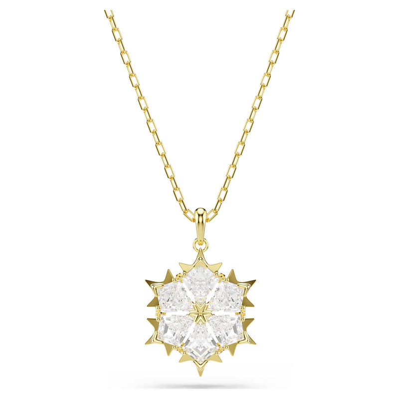 Swarovski Magic set, Set (2), Mixed cuts, Snowflake, White, 18K gold finish