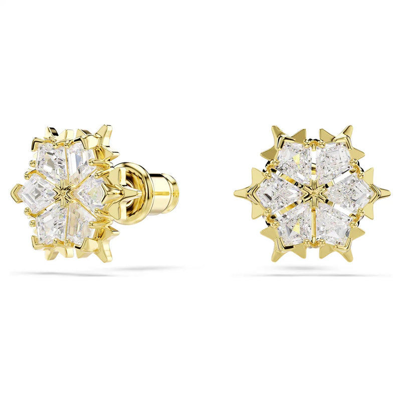 Swarovski Magic Snowflake Jewellery Set of 2, Mixed cuts, White, 18k gold finish
