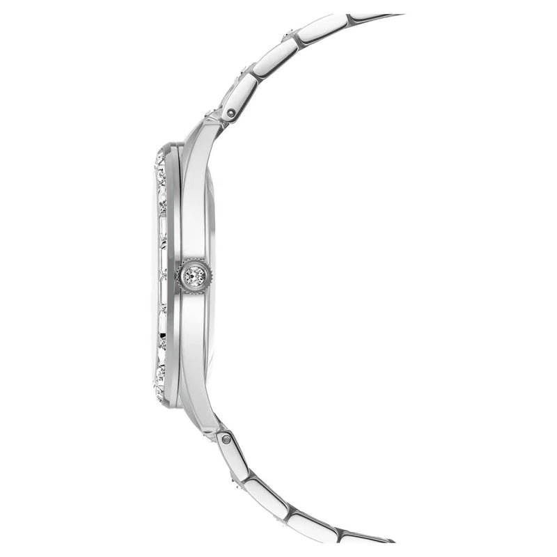 Swarovski Matrix date watch, Swiss Made, Metal bracelet, Silver Tone, Stainless steel