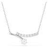 Swarovski Matrix necklace, Round cut, White, Rhodium plated