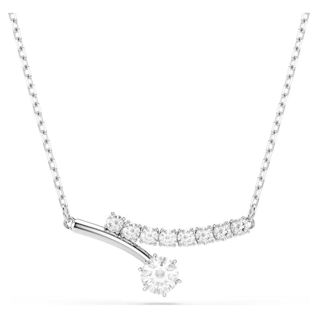 Swarovski Matrix necklace, Round cut, White, Rhodium plated