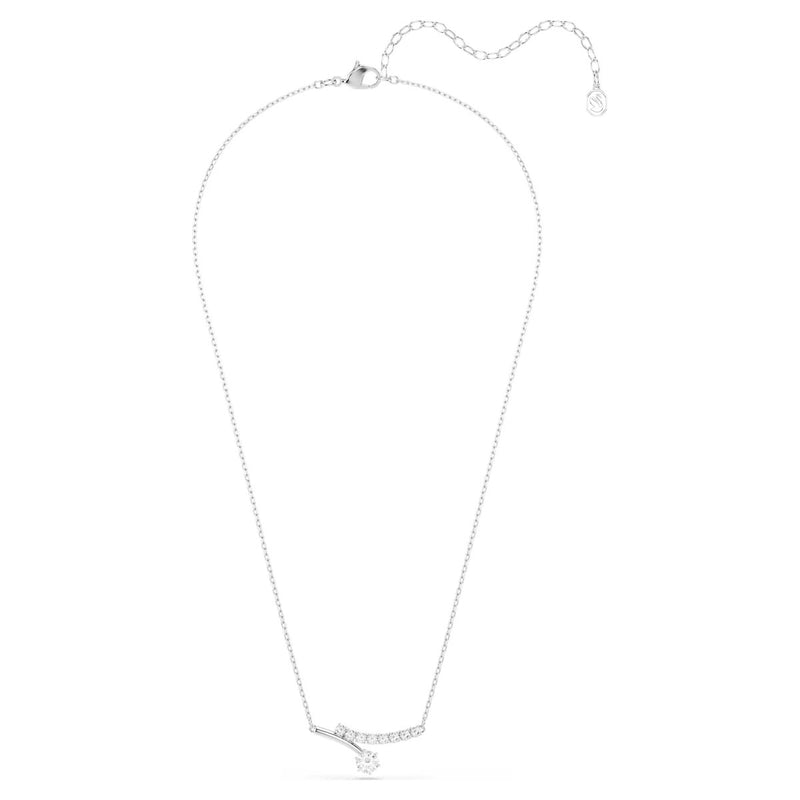 Swarovski Matrix necklace, Round cut, White, Rhodium plated