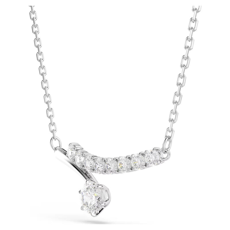 Swarovski Matrix necklace, Round cut, White, Rhodium plated