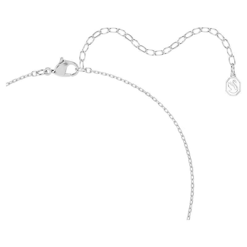 Swarovski Matrix necklace, Round cut, White, Rhodium plated