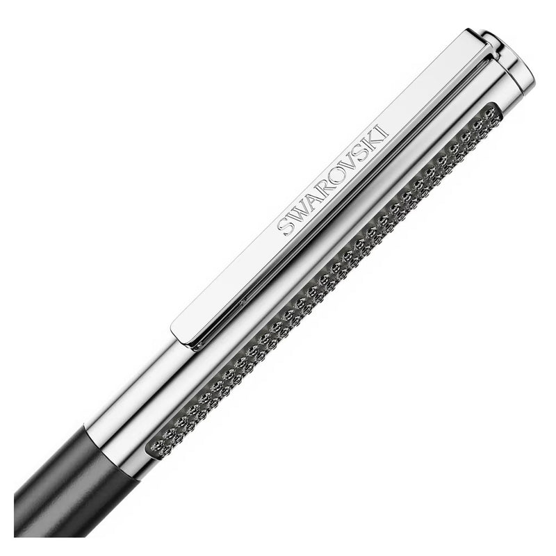 Swarovski Matrix Tennis ballpoint pen, Black lacquered, Chrome plated