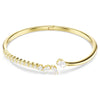 Swarovski Mesmera bangle, Mixed cuts, White, 18K gold finish