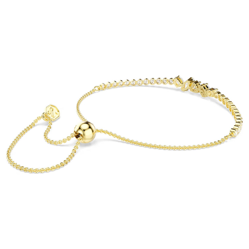 Swarovski Mesmera bracelet, Mixed cuts, White, 18K gold finish