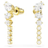 Swarovski Mesmera drop earrings, Mixed cuts, White, 18K gold finish