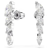 Swarovski Mesmera earrings, Marquise cut, White, Rhodium plated