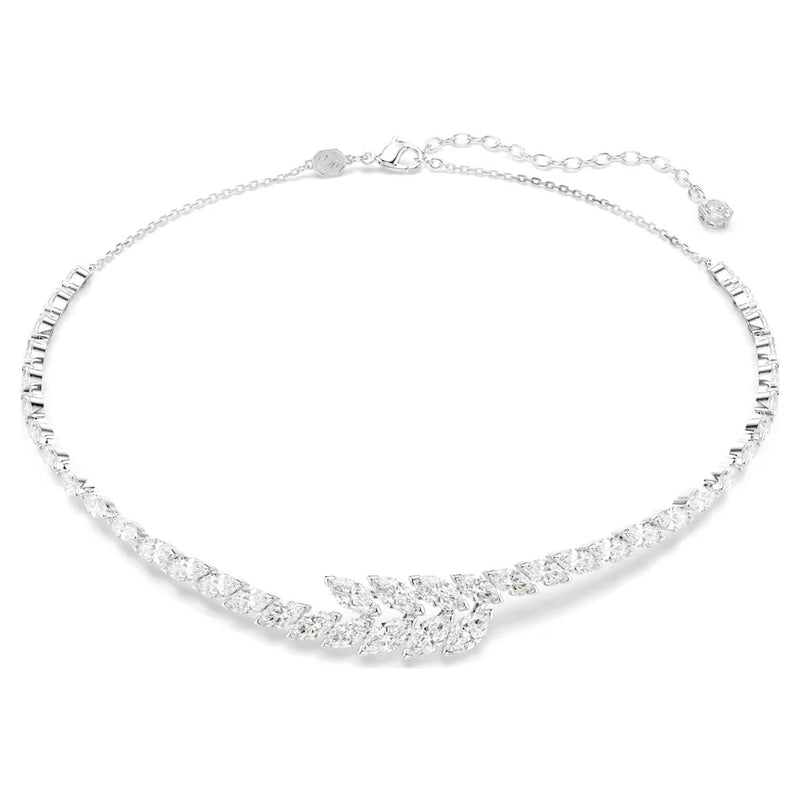 Swarovski Mesmera necklace, Marquise cut, White, Rhodium plated