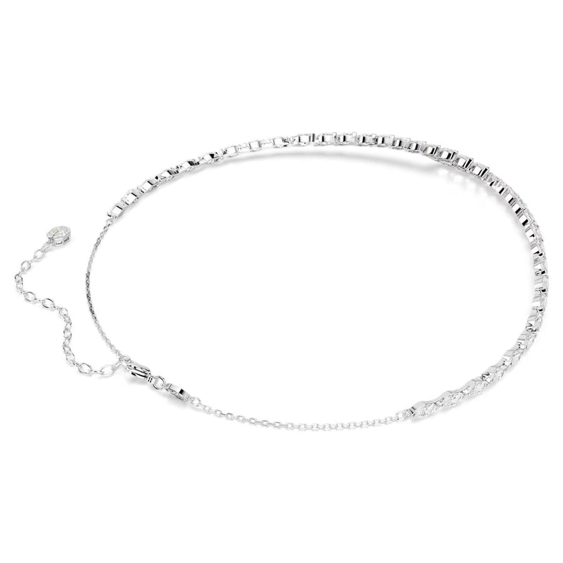Swarovski Mesmera necklace, Marquise cut, White, Rhodium plated