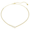 Swarovski Mesmera necklace, Mixed cuts, White, 18K gold finish