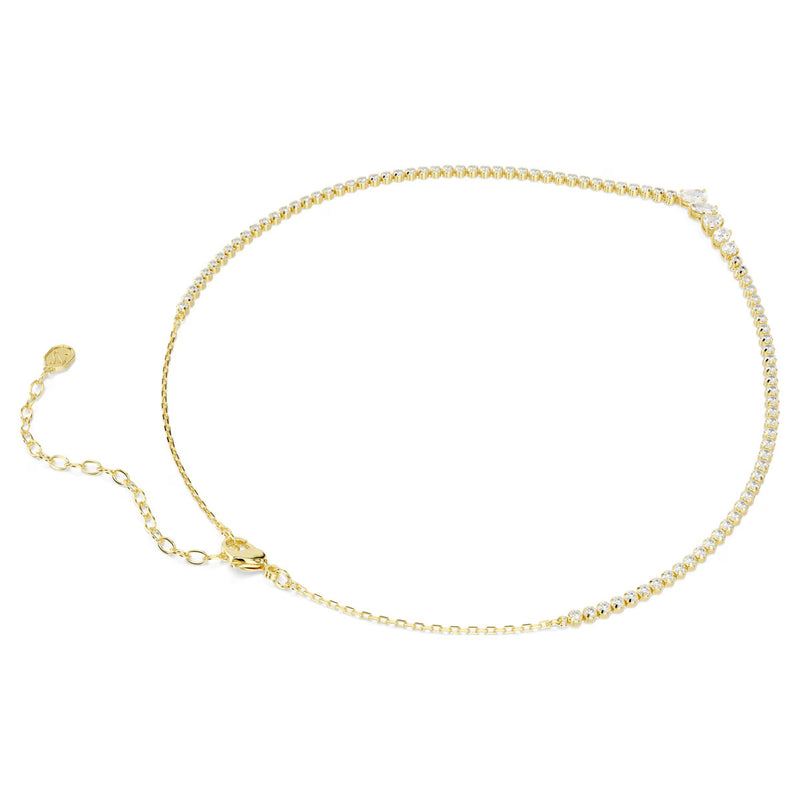 Swarovski Mesmera necklace, Mixed cuts, White, 18K gold finish