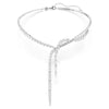 Swarovski Mesmera Spiral Y necklace, Mixed cuts, White, Rhodium plated