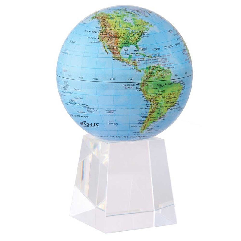 MOVA Blue with Relief Map Gloss Finish 4.5" Rotating Globe MG-45-BGE