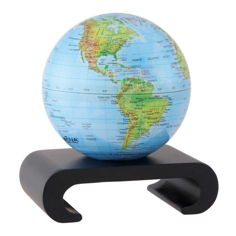 MOVA Blue with Relief Map Gloss Finish 4.5" Rotating Globe MG-45-BGE
