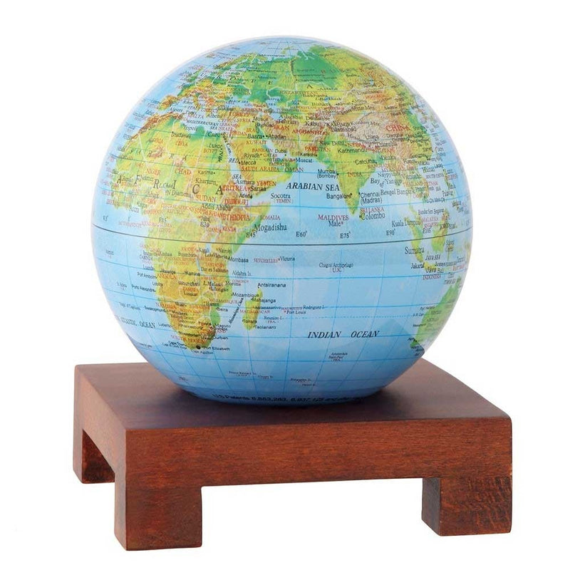 MOVA Blue with Relief Map Gloss Finish 4.5" Rotating Globe MG-45-BGE