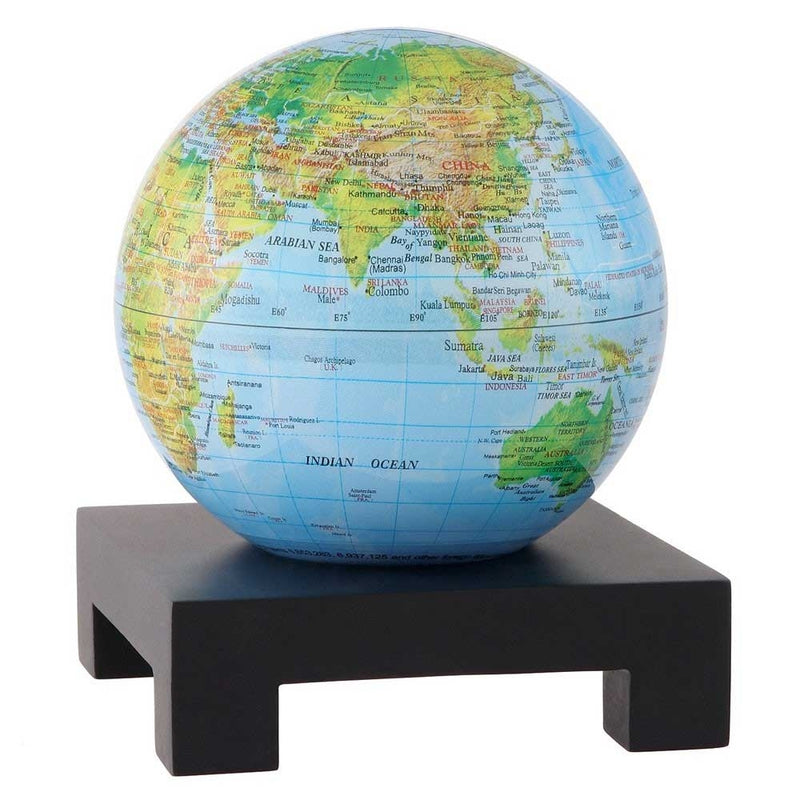 MOVA Blue with Relief Map Gloss Finish 4.5" Rotating Globe MG-45-BGE