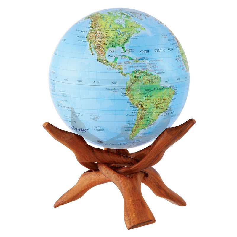 MOVA Blue with Relief Map Gloss Finish 6 Inch Globe
