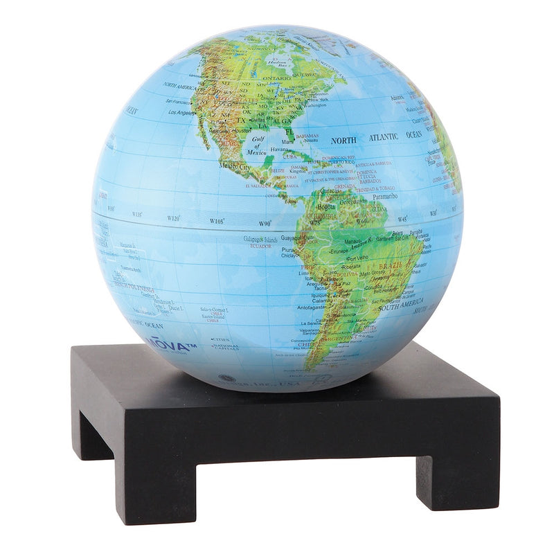 MOVA Blue with Relief Map Gloss Finish 6 Inch Globe