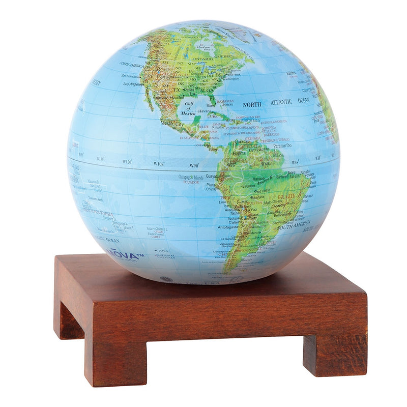 MOVA Blue with Relief Map Gloss Finish 6 Inch Globe