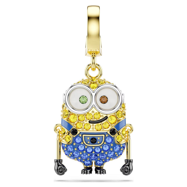 Swarovski  Minions Bob charm Pavé, Multicolored, Gold-tone plated