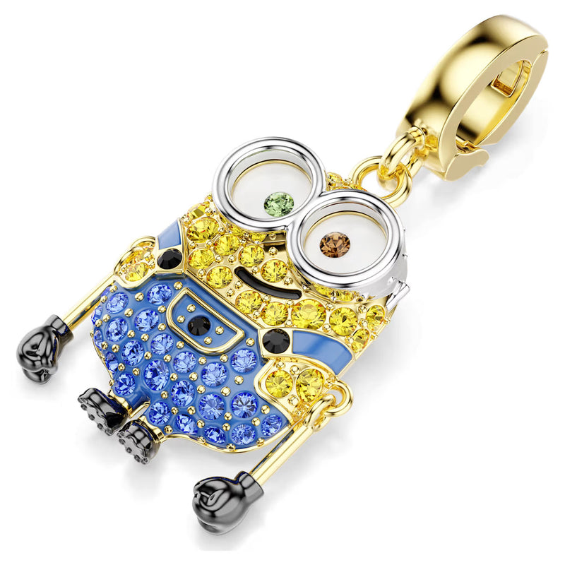 Swarovski  Minions Bob charm Pavé, Multicolored, Gold-tone plated