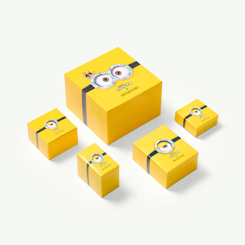 Swarovski  Minions Bob charm Pavé, Multicolored, Gold-tone plated
