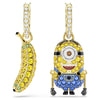 Swarovski Minions Stuart and Banana drop earrings Pavé, Mini, Multicolored, Gold-tone plated