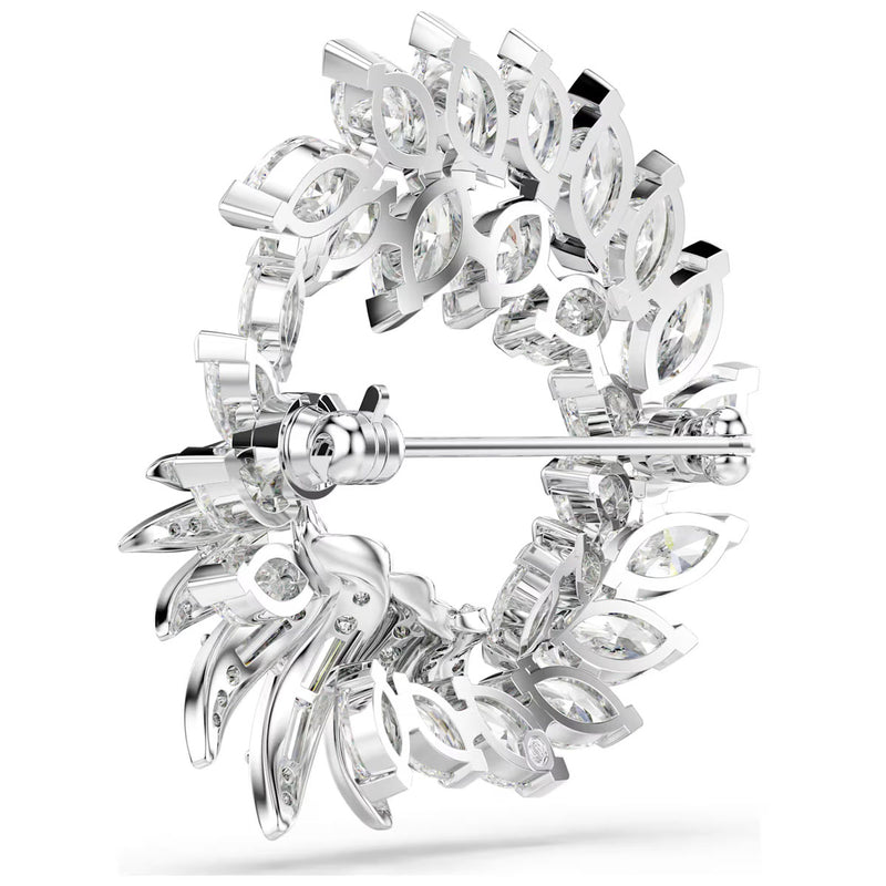 Swarovski Mesmera brooch, Marquise cut, White, Rhodium plated