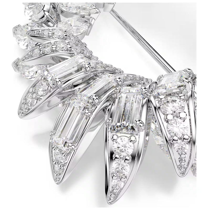 Swarovski Mesmera brooch, Marquise cut, White, Rhodium plated