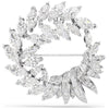 Swarovski Mesmera brooch, Marquise cut, White, Rhodium plated