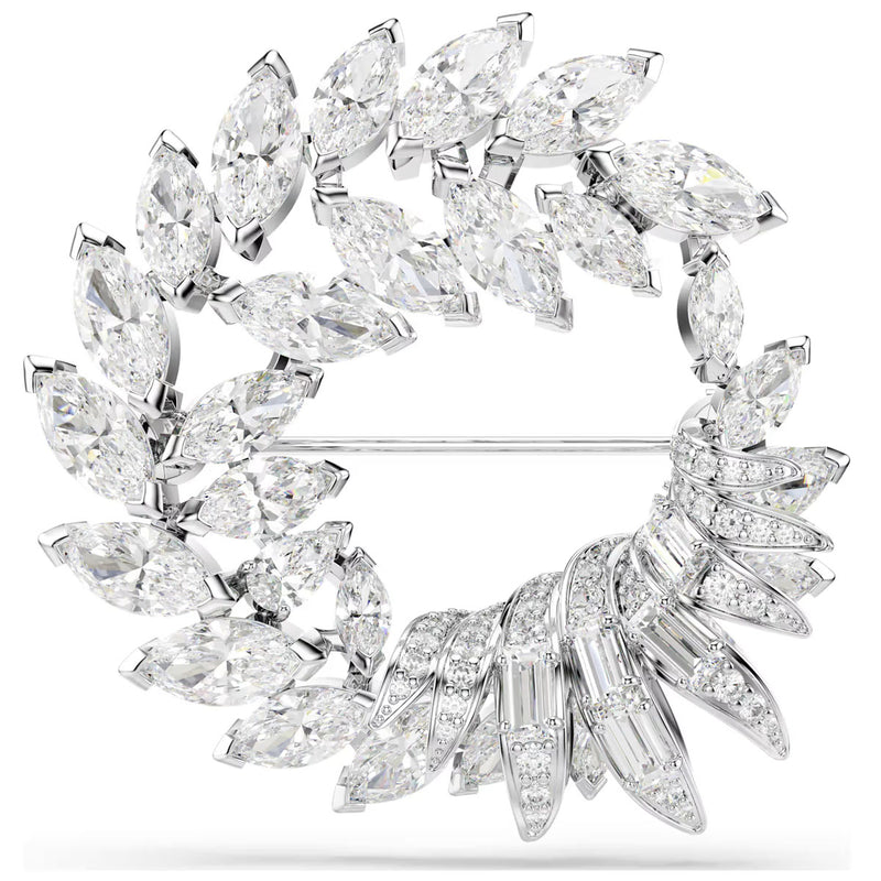 Swarovski Mesmera brooch, Marquise cut, White, Rhodium plated