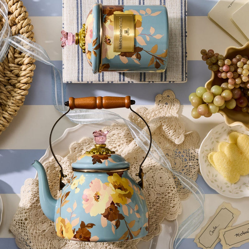 Mackenzie-Childs Wild Rose Slate Small Canister